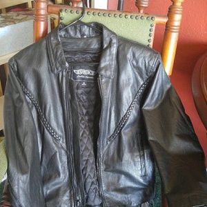Womens leather motorcycle jacket